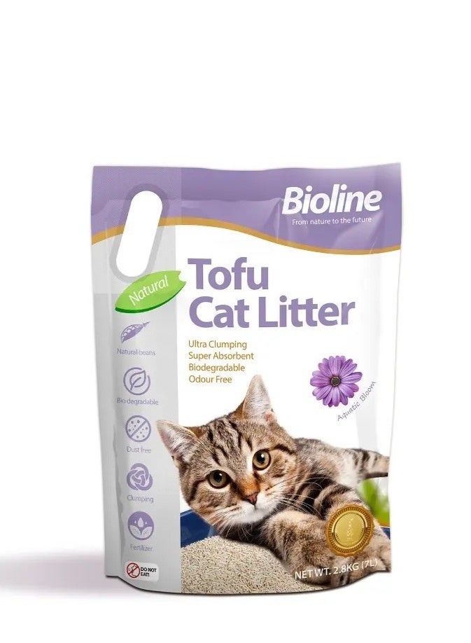 بايولاين رمل قطط من التوفو 7 لتر - برائحة الأزهار المائية - Image 4